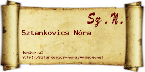 Sztankovics Nóra névjegykártya